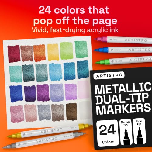 Detailed view of dual-tip marker nibs
