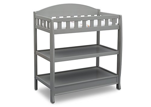 Delta Children Infant Changing Table with Pad Grey front view