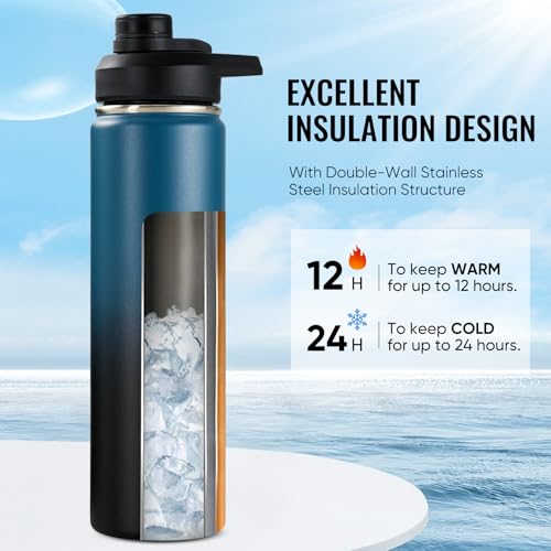 Blue and black Fijinhom stainless steel bottle