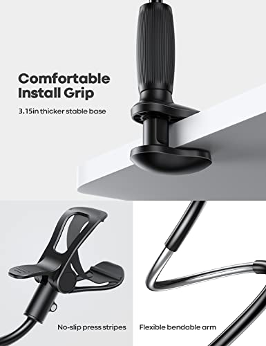 Lamicall flexible phone stand rubber-padded clip detail