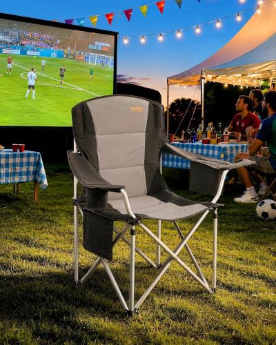 VEVOR camping chair unfolded showing lumbar support
