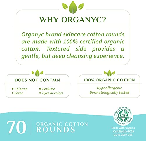 Organyc cotton rounds showing the 6 pack quantity