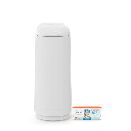 Diaper Genie Essence white diaper pail front view