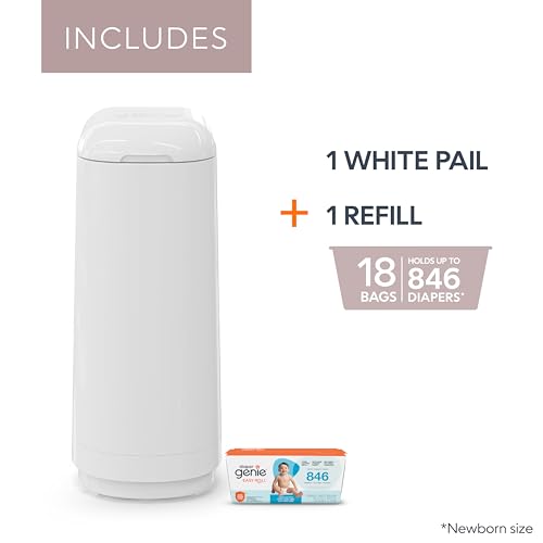 Diaper Genie Essence pail with lid open