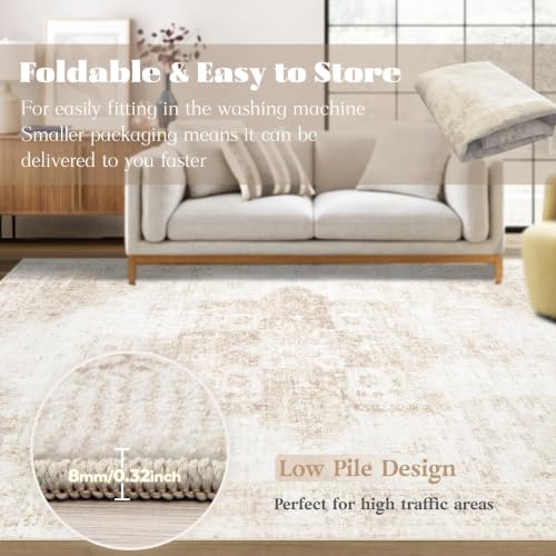 Soft microfiber texture detail of VECARF area rug