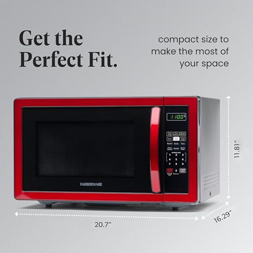 Farberware microwave side profile in Metallic Red