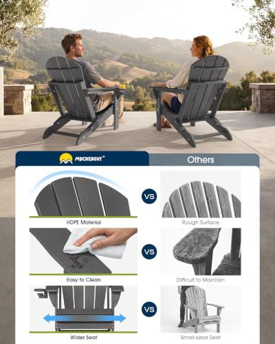 Front view of grey HDPE patio chairs