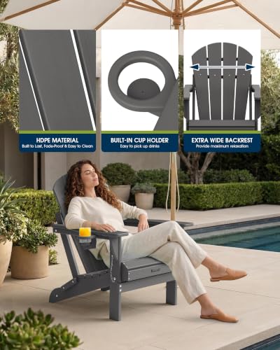 Folded MUCHENGHY Adirondack chair for storage