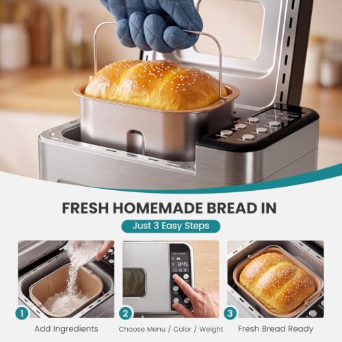 Side profile of the stainless steel bread maker