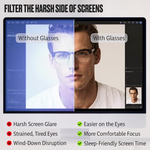 Three pairs of blue light glasses
