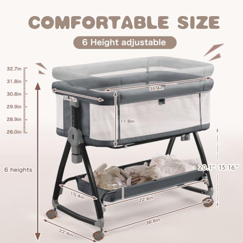 feelogos bassinet with storage basket underneath