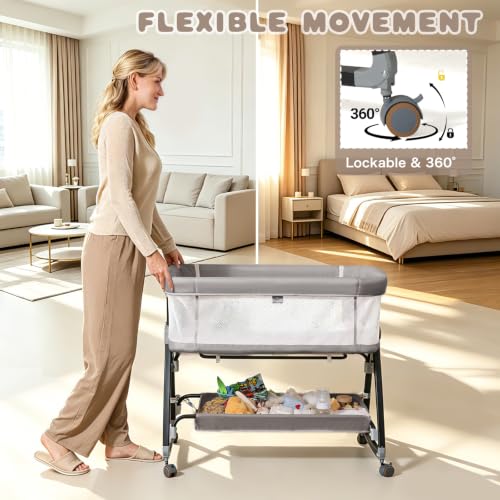 feelogos baby bassinet swivel casters and wheels