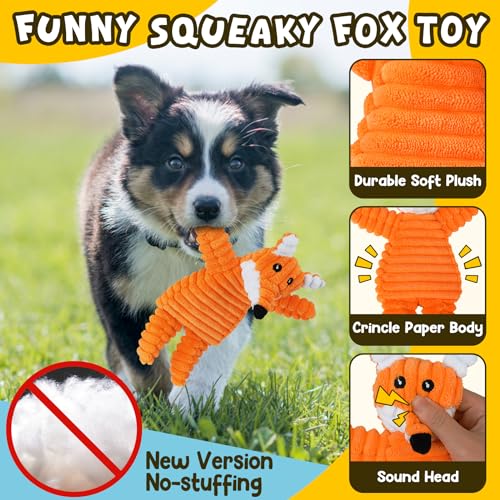 No-stuffed fox squeaky toy from Zeaxuie