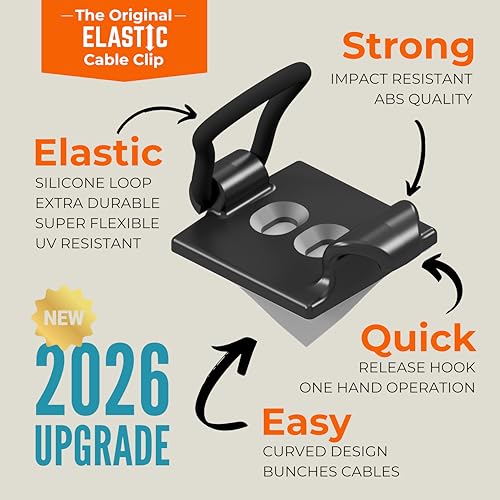 CableGenie clip with silicone loop and adhesive base