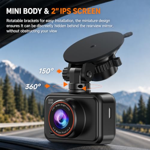 Black dash cam side profile
