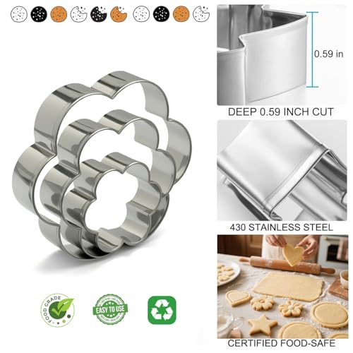 Silver stainless steel cookie cutter shapes