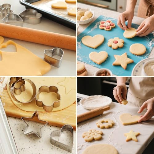 Heart and round metal biscuit molds