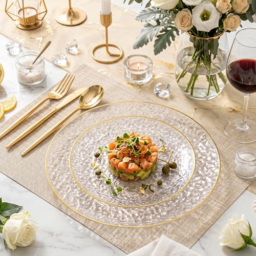 Full 60-piece set of Rubtlamp gold rimmed plates