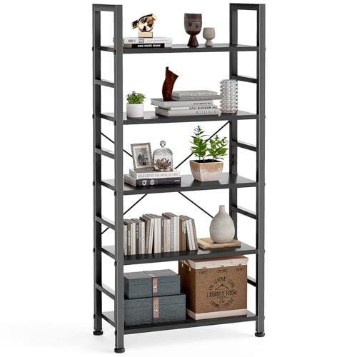 DUMOS 5 Tiers Open Bookshelf front view