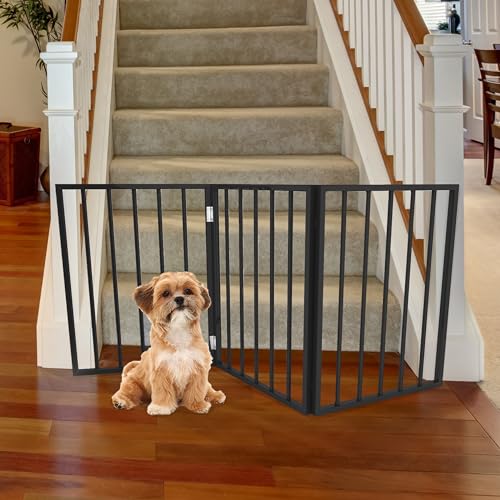 Accordion design dog fence for stairs