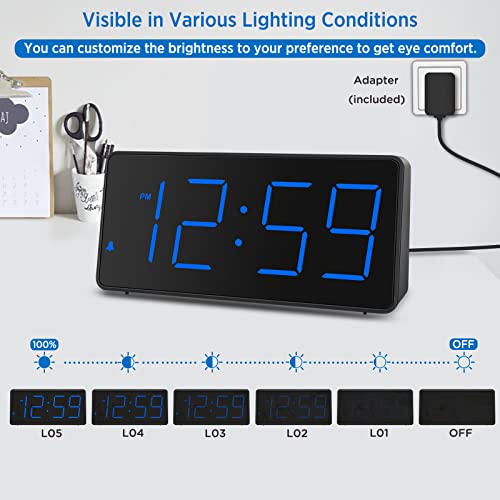 Peakeep blue alarm clock side view