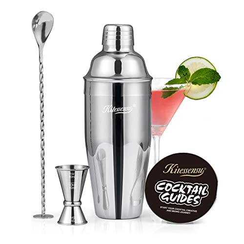 KITESSENSU 24oz cocktail shaker set in silver