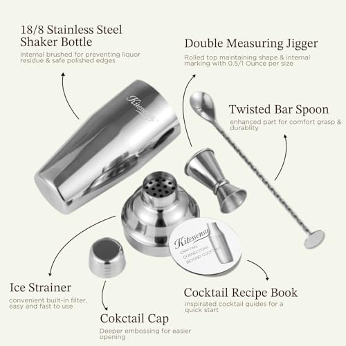 Included bar mixing spoon and measuring jigger