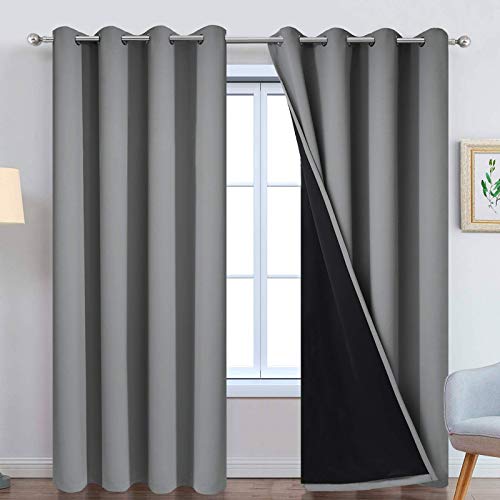 Yakamok 84 inch grey blackout curtains