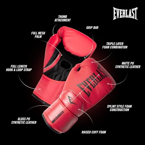 Everlast Elite 2 red boxing gloves side profile