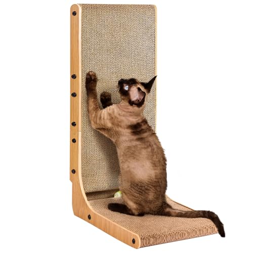 EHEYCIGA L-shaped cat scratcher brown