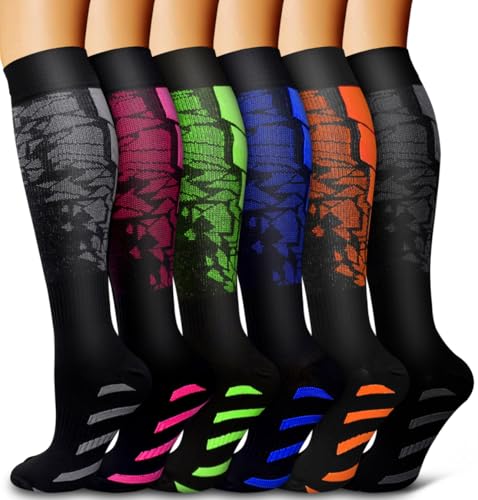 Bluemaple 6 Pack Copper Compression Socks front view