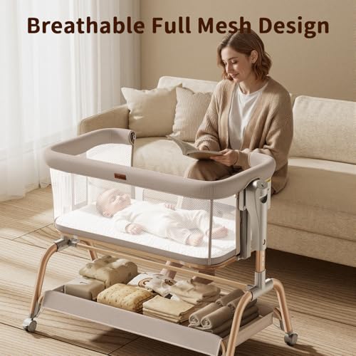 Height adjustable bedside crib setting