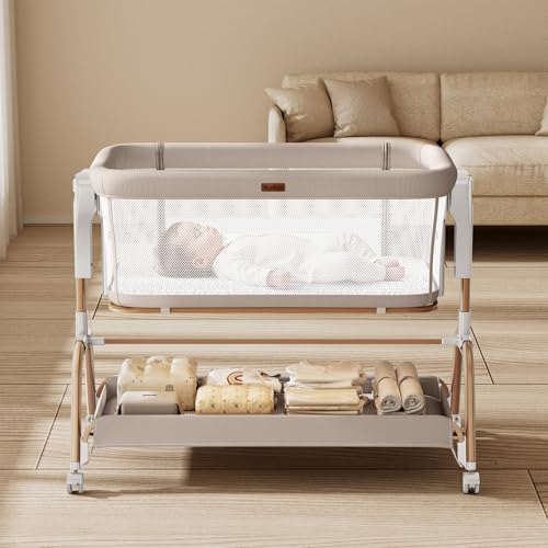 NeoBorn bassinet with drop side open