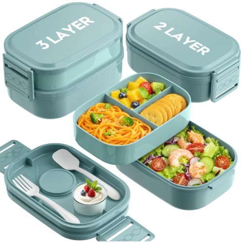 Pure Whimsy 65 oz 3-Tier Stackable Bento Lunch Box closed