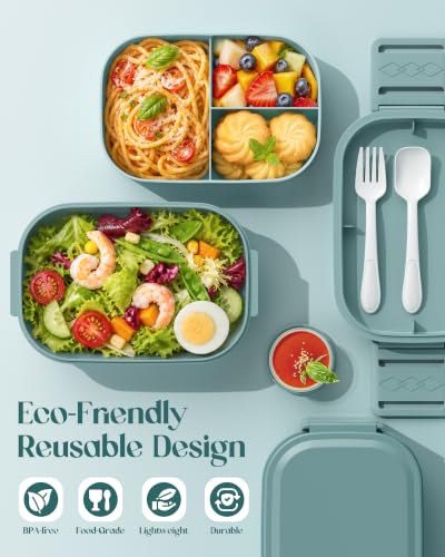 Pure Whimsy 65 oz 3-Tier Bento Lunch Box showing tiers