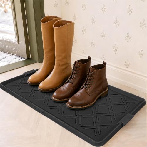 Groyival rubber boot tray for entryway