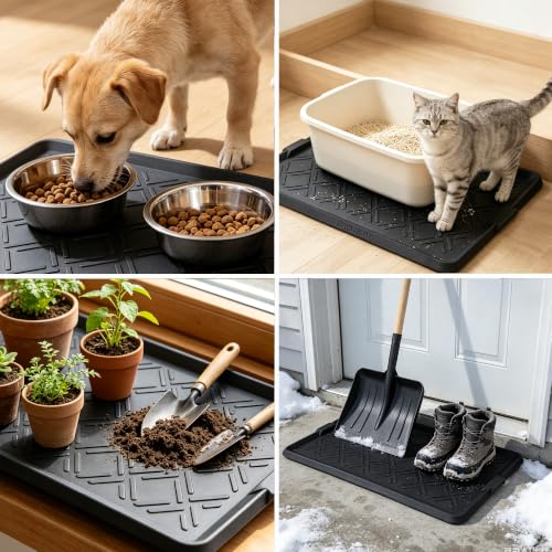 Boot tray under pet bowls