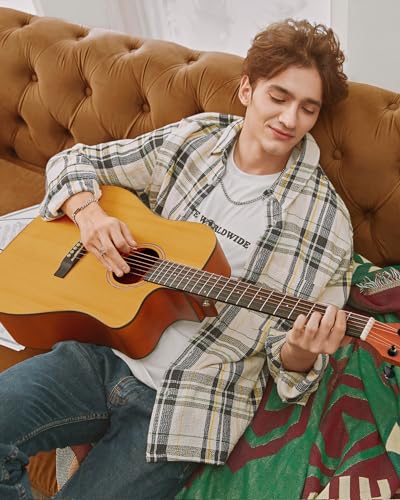Full Donner beginner acoustic guitar kit components
