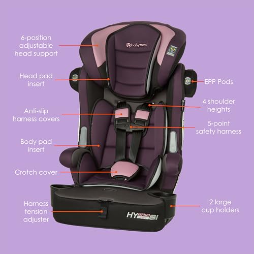 Side profile of Dash Orchid booster seat