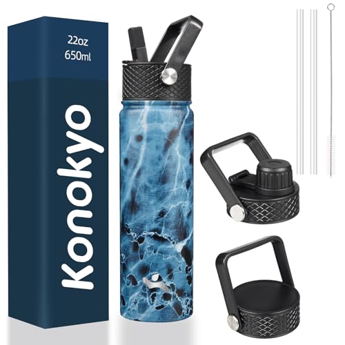 Konokyo 22 oz insulated bottle in Marble Ocean