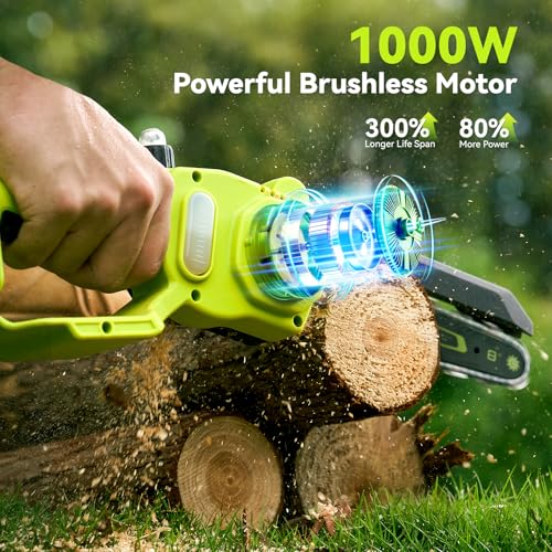 Supstable cordless saw with 8-inch guide bar attached
