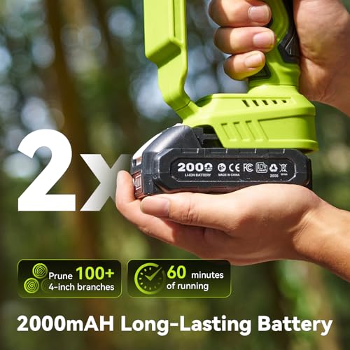 Close up of 1000W brushless motor mini chainsaw