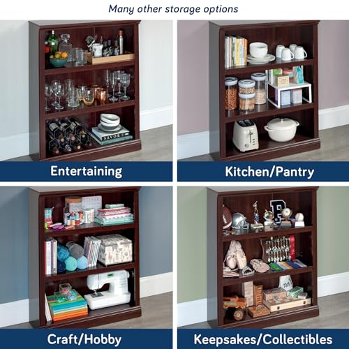 Sauder 3-shelf bookcase angled view