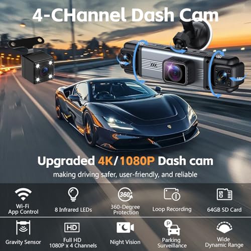 CURRENBA S25S silver dash cam 3-inch screen display