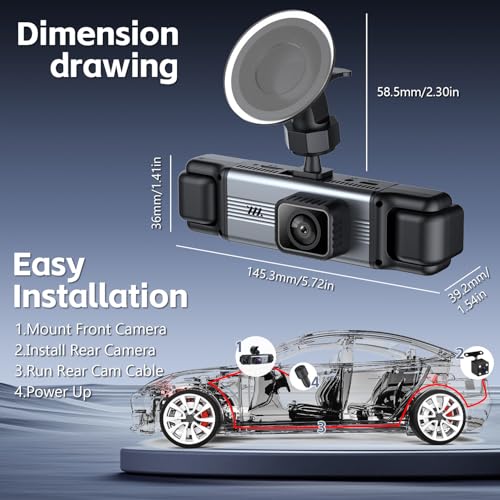 CURRENBA S25S dash cam rear-facing camera module