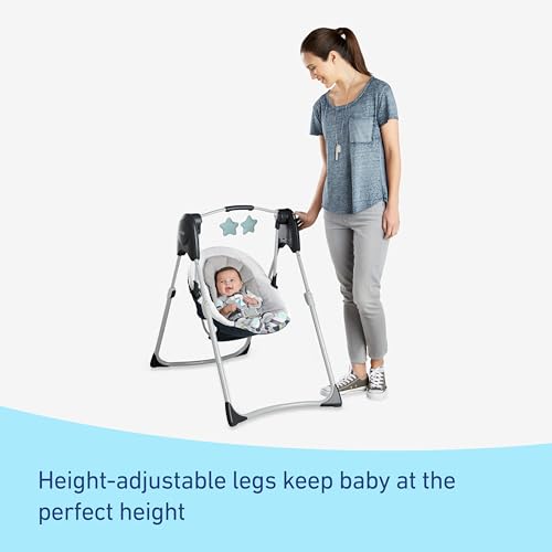 Side profile of Graco Slim Spaces compact baby swing