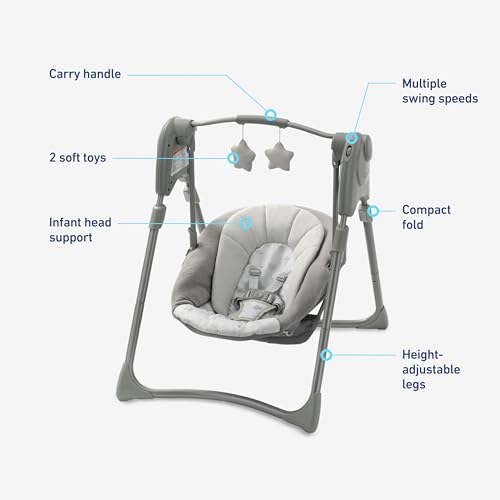 Graco Slim Spaces swing with infant head support