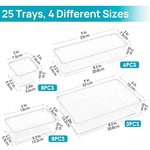 Assorted sizes of Vtopmart storage trays