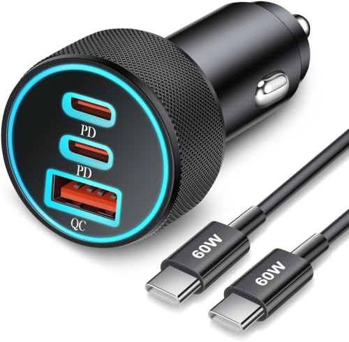 KENHAO 67W 3-port car charger front view