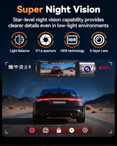 TERUNSOUl dash cam side profile
